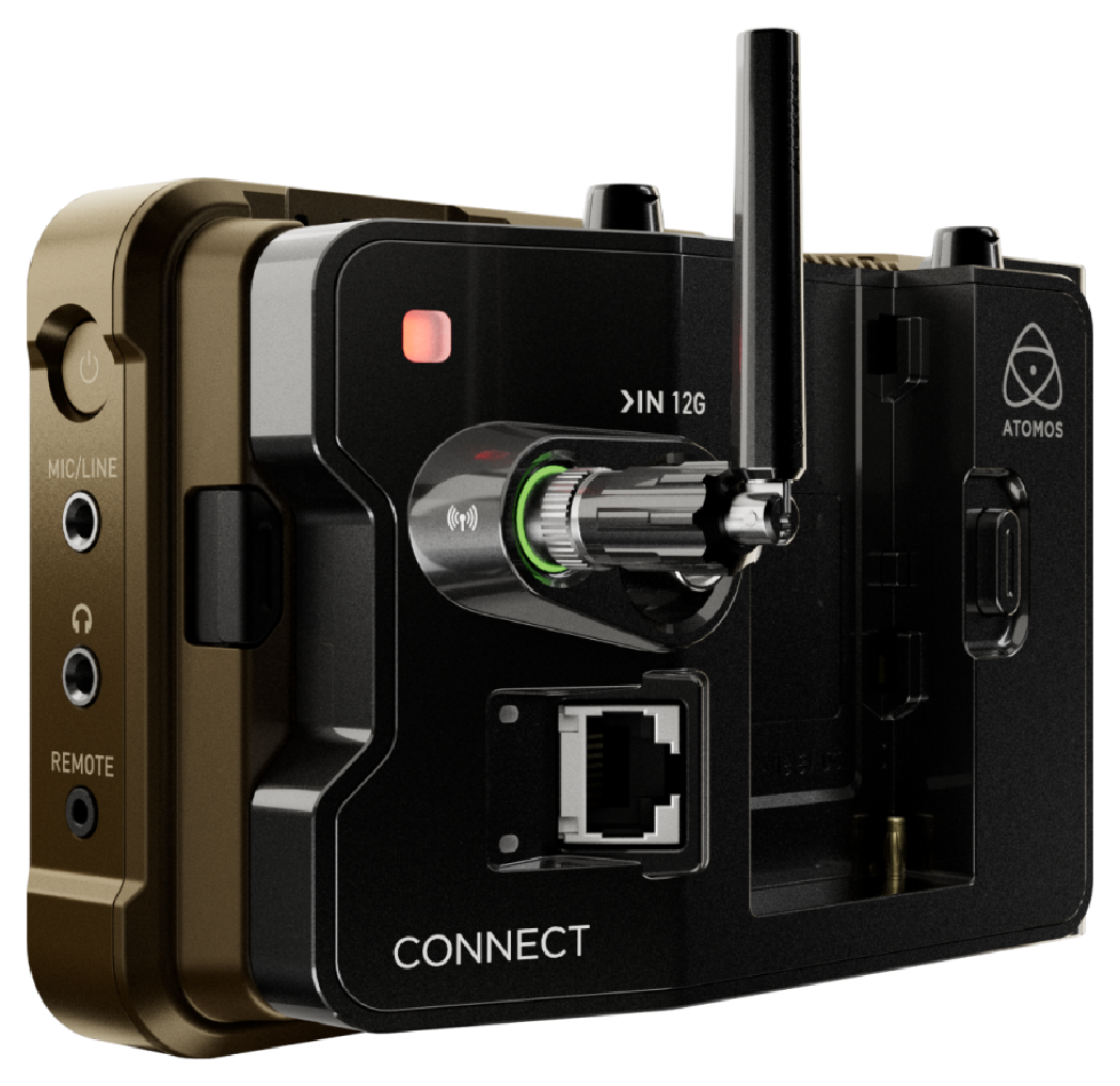 Atomos Ninja Ultra rear view with Atomos Connect attached, Atomos Ninja Ultra